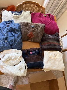 Mens Sweater, Long Johns & Sleep Set Lot -Woolrich -Eddie Bauer -Dockers -7 Pc