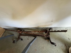 Vintage Wrought Iron Adjustable Fireplace Log Grate Hearth Stand Rusty