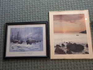 Framed Wildlife & Seascape Prints (Lot of 2)