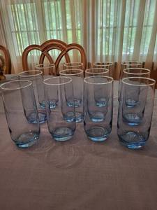 Blue Tinted Drinking Glasses (Lot of 10)