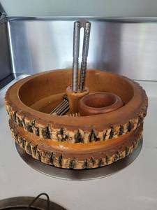 Ellwood Rustiware Wooden nut cracker bowl