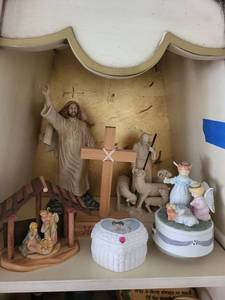 Mixed Lot Nativity, Jesus, Shepherd & Trinket Boxes