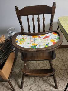 Wooden Childs High Chair With Tray