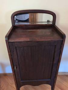 Vintage Mahogany Record Cabinet With Mirror Back 44 x 19 x 13