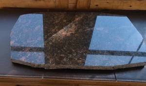Polished Granite Stone Slab Brown Black Speckled Approx 29x20