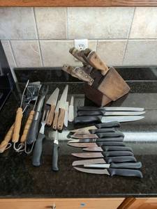 Mixed Kitchen Cutlery Lot Ginsu Old Homestead Chicago Cutlery Knives