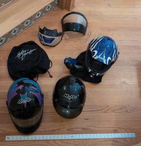 Lot of Motorcycle Snowmobile Helmets KBC HJC Polaris Scott Gear