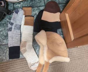 Lot of Assorted Winter Hats Gloves Socks Scarves & Ponchos