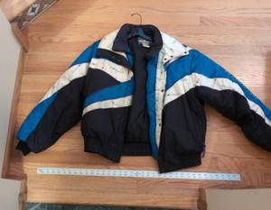 Vintage Polaris Womens Ski Jacket Blue Black White Large USA