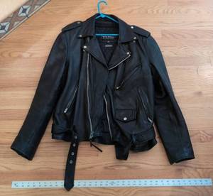 Wilsons Leather Double Rider Motorcycle Jacket Black Thinsulate M