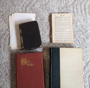 Vintage Religious Book Lot Holy Bibles Hymnal Church Programs