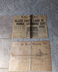 St. Paul Pioneer Press & Dispatch Historic Newspapers 1899 D-Day 1944