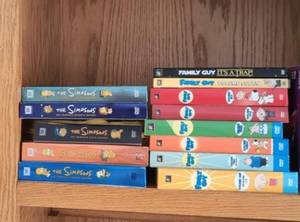 Box Lot of Simpsons & Family Guy DVD Sets