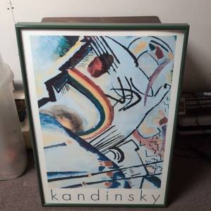 Framed Wassily Kandinsky Abstract Art Print Poster Green Frame 36x24