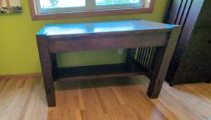 Mission Style Oak Console Table Writing Desk 48x28x30 Arts & Crafts