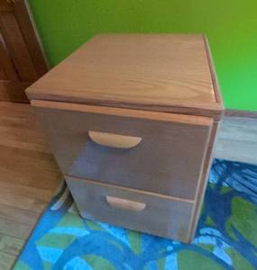 Oak Finish 2-Drawer File Cabinet Home Office Storage 30 x 21 x 22