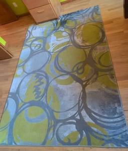 Surya JAX Area Rug Abstract Circles Green, Light and Dark Gray 52 x 76 Turkish