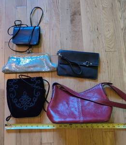 Lot of Assorted Vintage Handbags & Clutches Leather Sequin Velvet