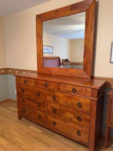 Urban Craftsman Mission Style 9 Drawer Dresser With Mirror Wood Bedroom Chest