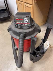 Sears Craftsman 16 Gallon Wet Dry Vac Model 113.178081 w Attachments