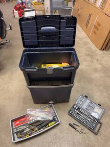 MasterCraft Rolling Toolbox Cart w Assorted Hand Tools Socket Set