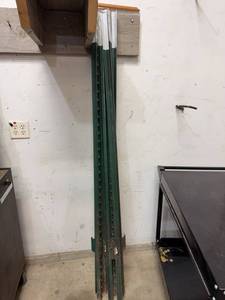 Set of 9 Green Steel Fence T-Posts Studded U-Channel Posts