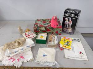 Lot of Assorted Vintage Linens Greeting Cards Holiday Decor Mix