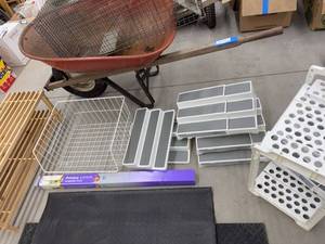Lot of Assorted Home Organization Shelves Baskets Racks & Window Film