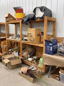 Set of 5 Industrial Wood Storage Shelving Units 8 Ft Long