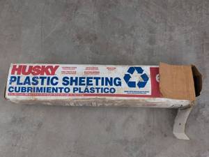 Husky Black Plastic Sheeting 10 ft x 100 ft 6 Mil Poly Film Roll