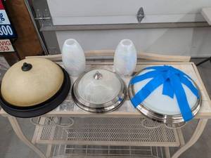 Assorted Glass Light Shades Flush Mount Domes & Iridescent Shades