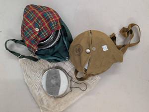 Vintage Boy Scouts Camping Mess Kit Canteen Mirror Utensil Lot