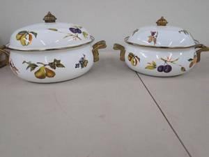 Tabletops Unlimited Fruit Motif Covered Casserole Serving Dish Set