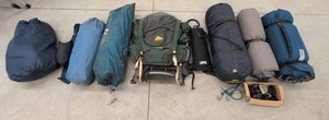 Lot of Assorted Camping Gear Kelty Timberland Therm-a-Rest CamelBak
