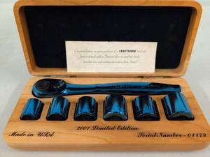 Craftsman 2007 Limited Edition Titanium Blue Socket Set w Wood Case