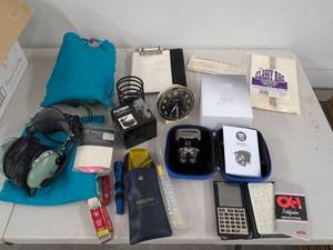 Lot of Assorted Aviation Pilot Gear ASA CX-1 Westclox Pitbull Shaver