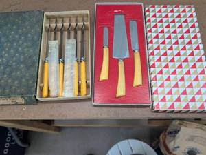 Vintage Sheffield Firth Stainless Table Knives & Serving Pieces Set