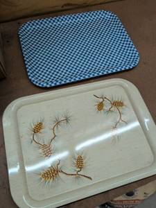 Lot of Assorted Serving Trays Melamine Silverplate Royal Lace Placemats