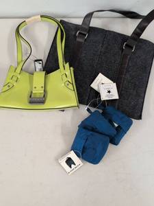 Guess Handbag Reusable Tote Bag Lot Neon Green Gray Blue Bags