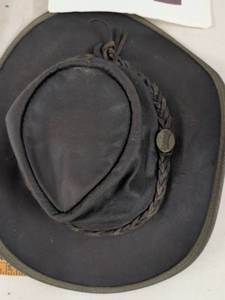 Barmah Australian Bush Hat Kangaroo Leather Squashy Foldaway w Bag