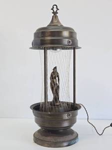 Working Vintage Brass Victorian Maiden Rain Lamp