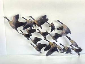 Large 3D Metal Wall Sculpture wGeese