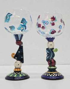 Vintage Steven McGovney Sculptural Wine Goblets