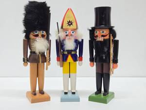 3 Vintage German Wood Nutcrackers