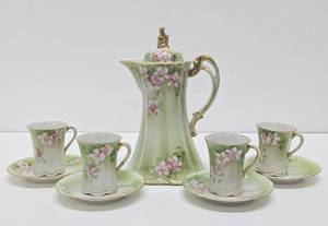 Very Nice Vintage Handpainted Nippon Tea  Coffee Set w4 Cups &amp Saucers