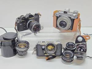 3 Good Vintage Film Cameras - Yashica, Canon &amp Kodak