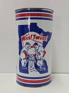 Nice Vintage 1960s MN TWINS Metal Trash Can