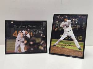 2 Authentic JOE NATHAN Minnesota Twins Autographed Large Photos