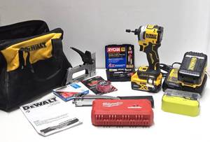 Nice DEWALT Model DCF850 Cordless Impact Driver wBattery &amp Charger - Includes other items &amp Dewalt Bag