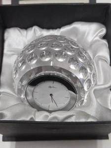 Signed Oleg Cassini Crystal Golf Ball Clock